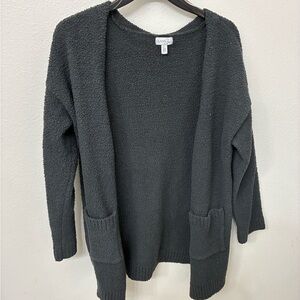 Olivia Sky Dark Gray Open-Front Cardigan